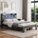 Bed Frame Full Size, Wood Platform Bed Frame With Storage LED Light Headboard And 2 USB , Noise Free,No Box Spring Needed And Easy Assembly Tool,Large Under Bed Storage,Black_maomaolike.com