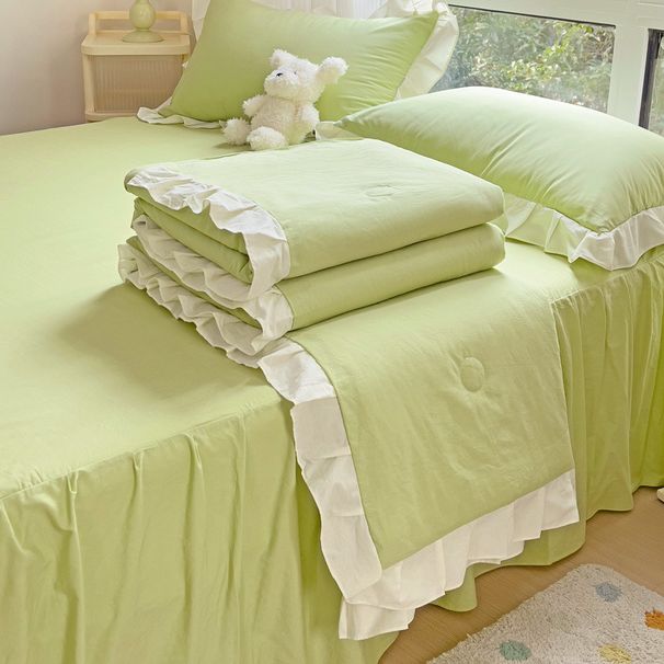 Wholesale Korean Style Pure Washed Edge Thin Summer Cool Washable All Cotton Air Conditioning Quilt Core_maomaolike.com
