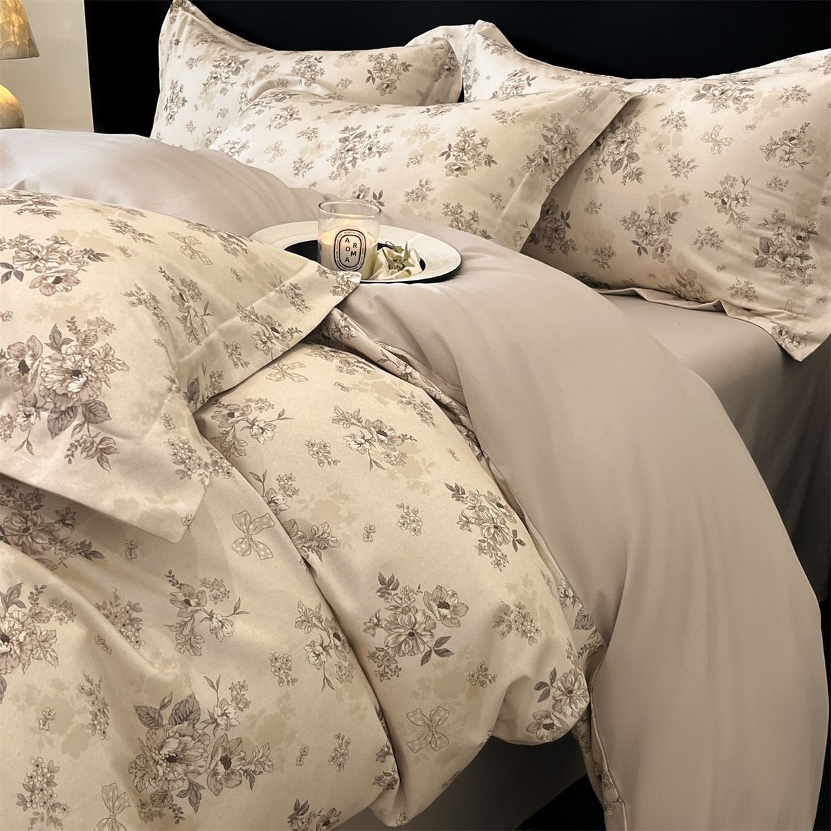 100% Cotton Brushed Printed Fresh Style Four-Piece Set_maomaolike.com