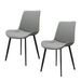Light Grey & Dark Grey PU Leather Dining Chair With Metal Legs, Modern Upholstered Chair Set Of 2 For Kitchen, Restaurant, Living, Meeting Room_maomaolike.com