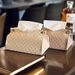 Rattan Pattern Snap Button Luxury Home Cover High-end Desktop Storage Texture V-mouth Tissue Box_maomaolike.com