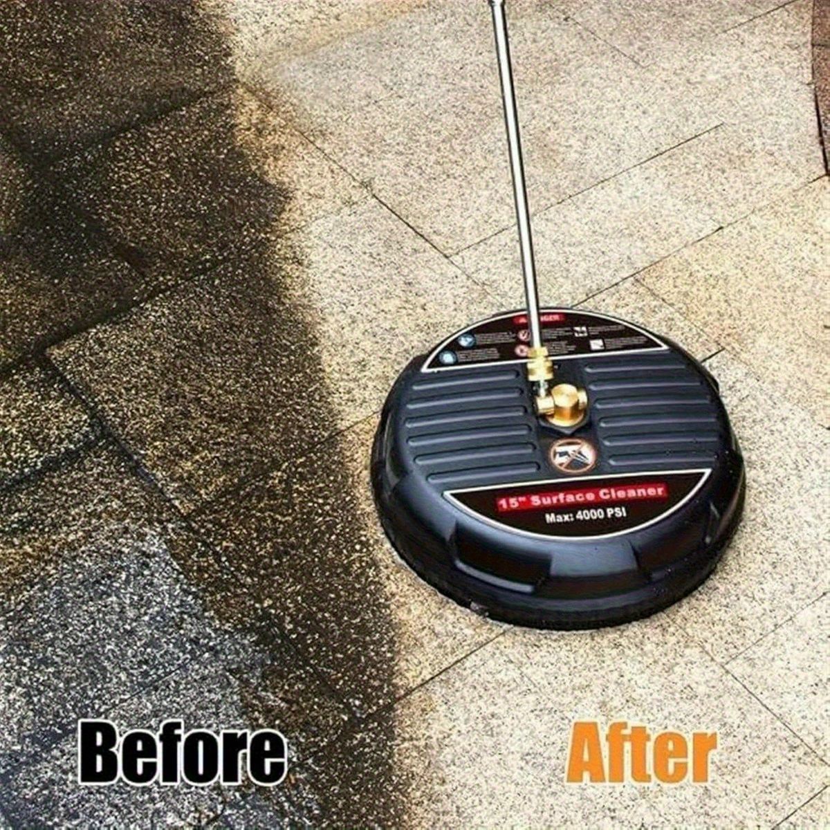 15-Inch Heavy Duty Surface Cleaner Kit For Pressure Washers - 4000 PSI Dual Nozzles With Extension Wand, Fast Stain Removal Tool For Driveways & Patios, High-Efficiency & Durable_maomaolike.com