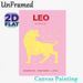 Leo Zodiac Painting Poster, Soft Pastel Style Yellow Lion With Zodiac Traits Poster, Features Leo's Birth Date And Core Traits, Ideal For Bedroom And_maomaolike.com