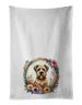 Wheaten Terrier And Flowers Kitchen Towel Set Of 2 White Dish Towels Decorative Bathroom Hand Towel For Hand, Face, Hair, Yoga, Tea, Dishcloth, 19 X 28", White_maomaolike.com