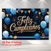 Spanish Happy Birthday Banner - 2D Flat Polyester Sequins Fireworks Backdrop, Wall Hanging Photo Props, Party Decor_maomaolike.com
