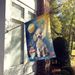 White Poodle Happy Birthday House Flag Large Porch Sleeve Pole Decorative Outside Yard Banner Artwork Wall Hanging, Polyester, House Size, Multicolor_maomaolike.com
