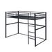 Metal Loft Bed Twin Size, Loft Bed Frame With Safety Guard Rails & Flat Ladder, Twin Loft Bed For Kids Teens Adults, Black_maomaolike.com