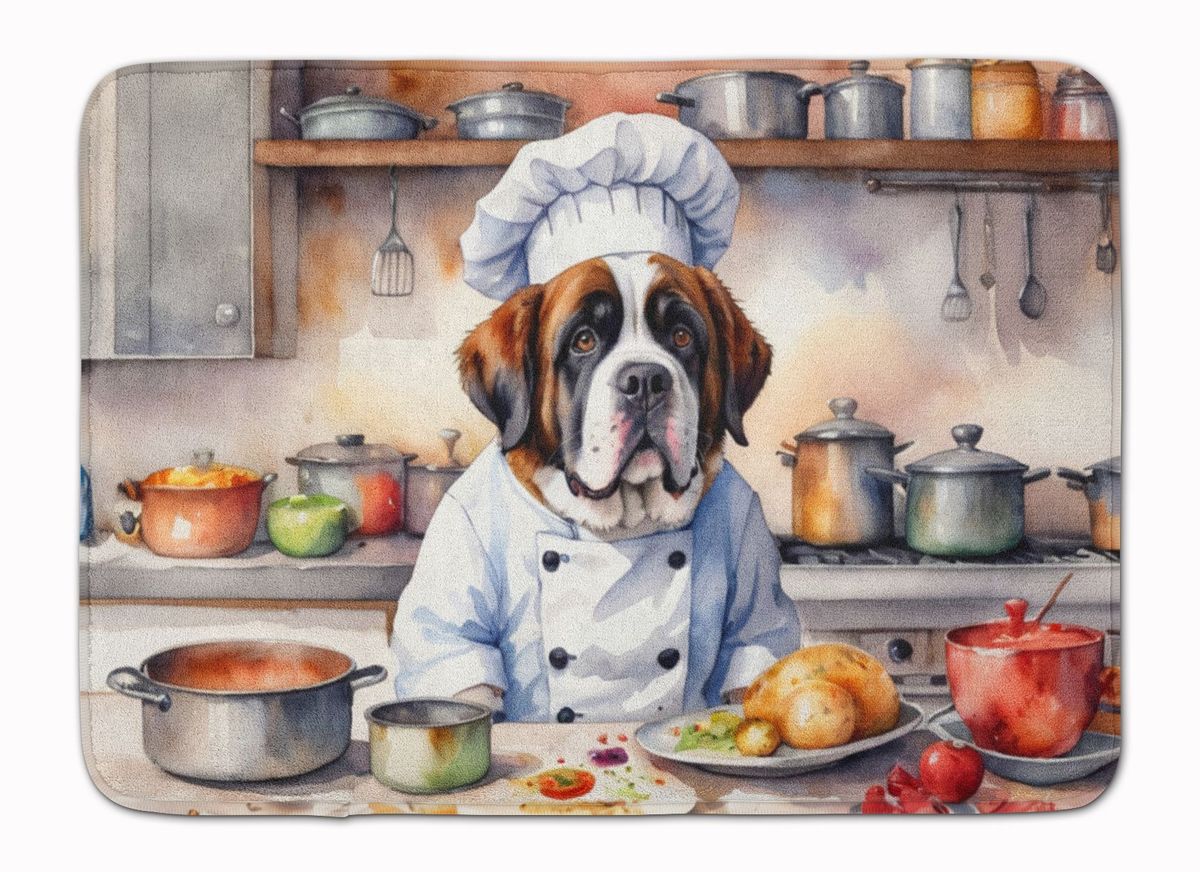 Saint Bernard The Chef Memory Foam Kitchen Mat Machine Washable Anti-Fatigue Mat Cushion Comfort Bath Mat Or Kitchen Rug_maomaolike.com