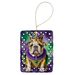 English Bulldog King Of Mardi Gras Porcelain Ornament Christmas Tree Hanging Decorations For Home Christmas Holiday, Rectangle, Gift, Multicolor_maomaolike.com