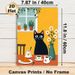 Black Cat & Breakfast Themed Painting Poster, Warm Cute Cartoon Style Poster, Cozy Daily Scene Design Ideal For Kitchen, Dining Room Decor_maomaolike.com