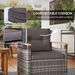 Outdoor Bistro Set Wicker Patio Furniture With Cushions For Porch, Backyard, Garden, Gray_maomaolike.com