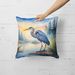 Blue Heron Emerging As The Day Fades Throw Pillow Machine Washable, Indoor Outdoor Decorative Pillow For Couch, Bed Or Patio, 18Hx18W_maomaolike.com