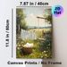 Rustic Laundry Yard Painting Poster, Warm-toned Idyllic Pastoral Poster, Sunlit Yard With Hanging Clothes, Wildflowers And Swing, Adds Cozy Rural Feel_maomaolike.com