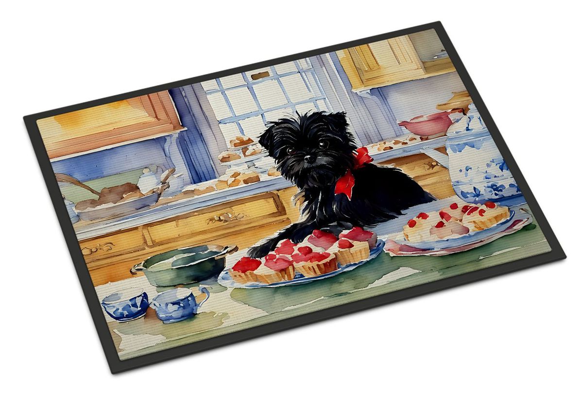 Affenpinscher Christmas Cookies Doormat Front Door Mat Indoor Outdoor Rugs For Entryway, Non Slip Washable Low Pile, 24H X 36W_maomaolike.com