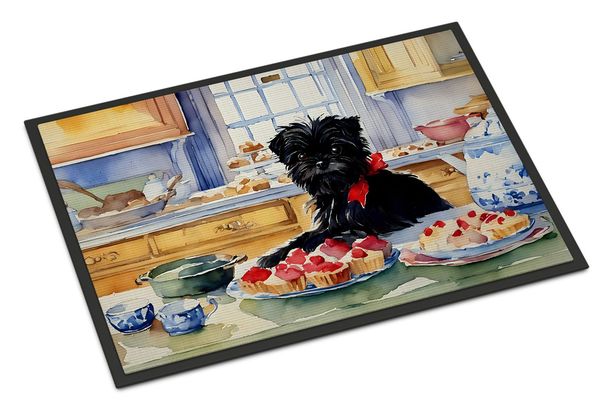 Affenpinscher Christmas Cookies Doormat Front Door Mat Indoor Outdoor Rugs For Entryway, Non Slip Washable Low Pile, 24H X 36W_maomaolike.com