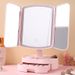 LED 70% Off Stackable Mirror With Light, Rechargeable Makeup Desktop Rotating Light-Up Mirror, Plastic Storage,_maomaolike.com