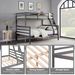 Twin Over Full Bunk Bed With Ladder,Wooden Bunk Bed With High Guardrail And Ladder For Kids, Teens, Dorm Rooms, And Guest Rooms,No Box Spring Needed,Grey_maomaolike.com