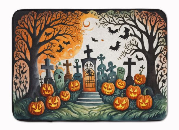 Papel Picado Skeletons Spooky Halloween Memory Foam Kitchen Mat Machine Washable Anti-Fatigue Mat Cushion Comfort Bath Mat Or Kitchen Rug_maomaolike.com
