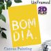 Bom Dia Typography Painting Poster, Vibrant Yellow Brushstroke Style Poster, Warm Positive Message Wall Decor Ideal For Living Room, Kitchen_maomaolike.com