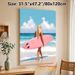 Surfer Girl Beach Painting Poster, Vibrant Artistic Coastal Scene Poster, Fresh Summery Vibe Ideal For Bedroom, Living Room & Beach House_maomaolike.com