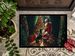 Doberman Pinscher And Santa Claus Doormat Front Door Mat Indoor Outdoor Rugs For Entryway, Non Slip Washable Low Pile, 24H X 36W_maomaolike.com