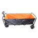 Big Large Capacity Folding Cart Extra Long Extender Wagon Cart Folding Wagon Garden Shopping Beach Cart (black + Orange)_maomaolike.com