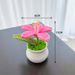 Cross-border Hot-selling Finished Products Potted Lily Martian Orchid Small Ornament Hand-woven Simulated Flower Desk Car Jewelry_maomaolike.com