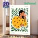 Bohemian Woman With Flower Painting Poster, Vibrant Stylized Bohemian Art Poster, Adds Gentle Artistic Ambiance Suitable For Living Room, Bedroom_maomaolike.com