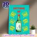 Soju & Traditional Drum Themed Painting Poster, Vibrant Retro Graphic Poster, Festive Design With "Bottoms Up" Text, Ideal For Home Bar, Dining Area_maomaolike.com