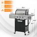 Propane Grill 3 Burner Barbecue Grill Stainless Steel Gas Grill With Side Burner And Cover For Outdoor BBQ, Camping_maomaolike.com