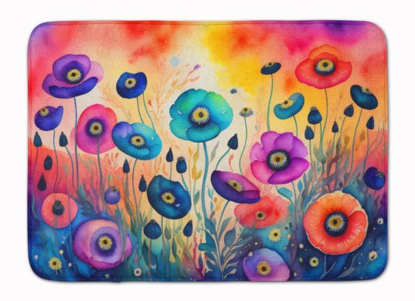 Anemones In Color Memory Foam Kitchen Mat Machine Washable Anti-Fatigue Mat Cushion Comfort Bath Mat Or Kitchen Rug_maomaolike.com
