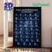 Thai Handwriting Alphabet Painting Poster, Sparkly Silver Lettering On Starry Dark-toned Poster, Practical Tool For Learning Thai Alphabet, Suitable_maomaolike.com
