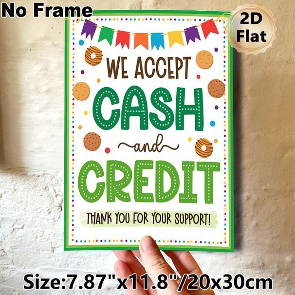 Payment Notice Painting Poster, Vibrant Playful Design With Cookies And Bunting Poster, Clear Payment Method Reminder, Ideal For Bakery Shops And_maomaolike.com