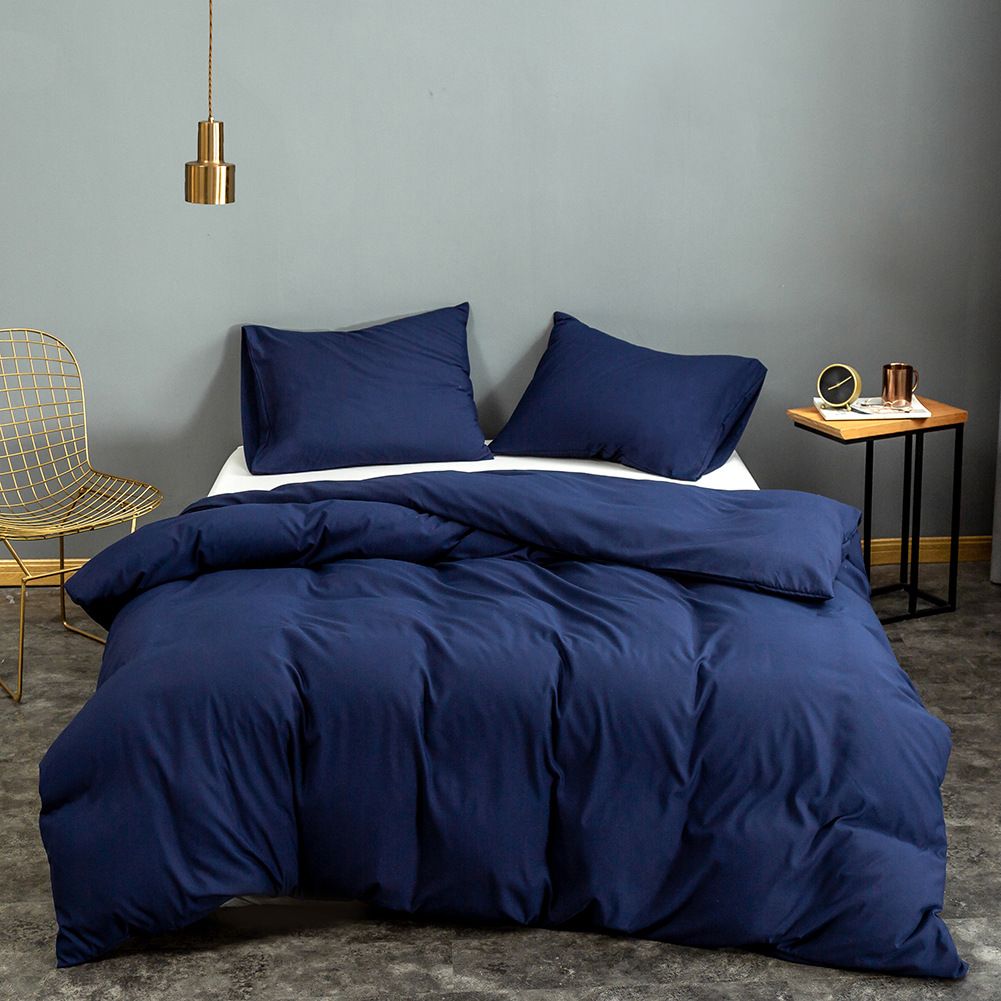 Home Textile Solid Color Sanded Bedding Set_maomaolike.com