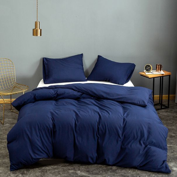 Home Textile Solid Color Sanded Bedding Set_maomaolike.com