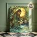 Forest Goddess Painting Poster, Mystical Intricate Vintage Art Poster, Serene Forest Scene With Goddess Pouring Water, Ideal For Living Room And_maomaolike.com