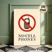 No Cell Phones Themed Painting Poster, Minimalist Warning Sign Style Poster, Clear Visual Reminder To Restrict Phone Use, Suitable For Office, Library_maomaolike.com