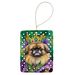 Pekingese King Of Mardi Gras Porcelain Ornament Christmas Tree Hanging Decorations For Home Christmas Holiday, Rectangle, Gift, Multicolor_maomaolike.com