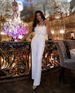 Spring and Summer European and American Feather Tube Top Sexy Fashion Jumpsuit_maomaolike.com