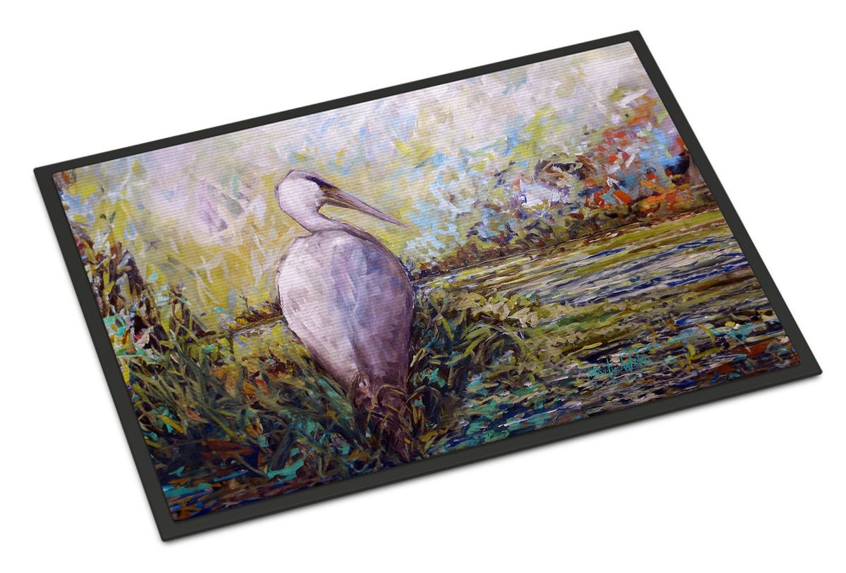 Heron In The Swamp Doormat Front Door Mat Indoor Outdoor Rugs For Entryway, Non Slip Washable Low Pile, 24H X 36W_maomaolike.com