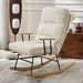 Modern Teddy Gliding Rocking Chair With High Back, Retractable Footrest, And Adjustable Recline For Nursery, Living Room, And Bedroom - Beige_maomaolike.com