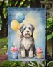 Old English Sheepdog Happy Birthday Garden Flag Mailbox Flag Decorative Yard Flag Banner Outside Patio Artwork Yard Flower Beds, Garden Size, Multicolor_maomaolike.com