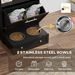 Pet Feeder Station Storage Cabinet, Dog Food Storage Container With Dog Raised Bowls, Watering Supplies, Black_maomaolike.com