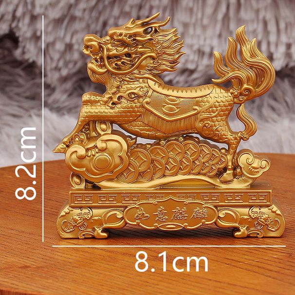 Gold-plated Ornament For Home Entrance, Office, Shop Desktop, Auspicious Beast Coin, Unicorn Offering Treasure Decoration Craft_maomaolike.com