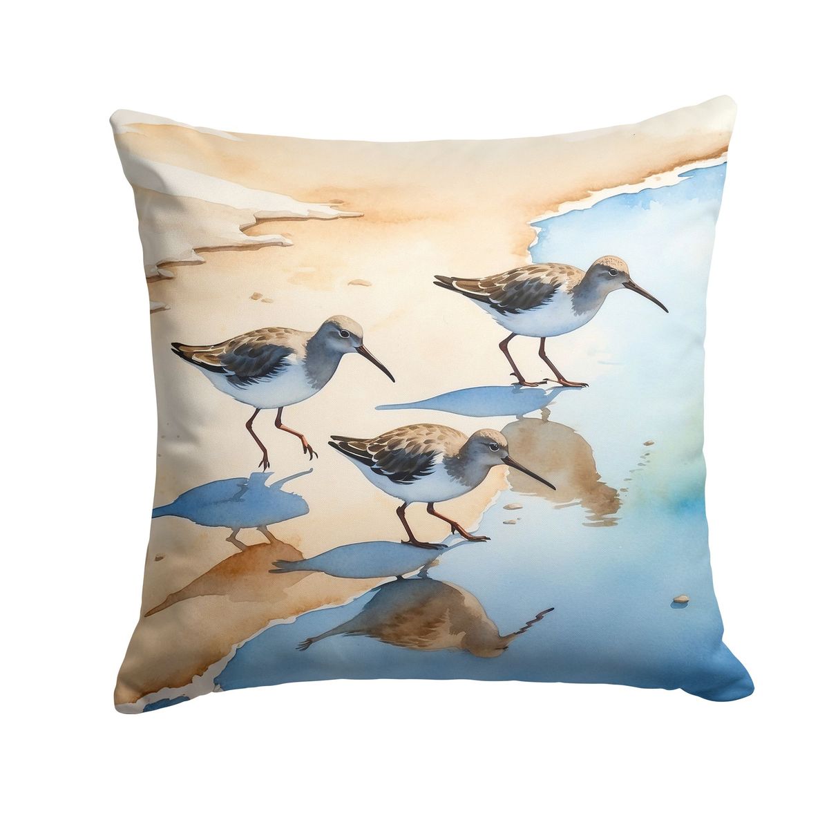 Sandpipers Throw Pillow Machine Washable, Indoor Outdoor Decorative Pillow For Couch, Bed Or Patio, 18Hx18W_maomaolike.com