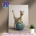 Yoga Llama Painting Poster, Cute Whimsical Llama With Pink Headband Doing Yoga On Exercise Ball Poster, Playful Decorative Piece Ideal For Gym, Home_maomaolike.com
