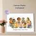 Inclusive Community Painting Poster, Warm Watercolor-style Diverse Interacting People With Communication Aids Poster, Fosters Supportive Inclusive_maomaolike.com