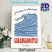 Uluwatu Bali Ocean Wave Painting Poster, Stylized Blue Curling Wave With Bold Text Poster, Charming Coastal Decor Ideal For Living Room, Bedroom Or_maomaolike.com