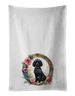 Black Poodle And Flowers Kitchen Towel Set Of 2 White Dish Towels Decorative Bathroom Hand Towel For Hand, Face, Hair, Yoga, Tea, Dishcloth, 19 X 28", White_maomaolike.com