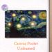 Starry Night Themed Painting Poster, Swirling Impressionist Night Sky & Village Scene Poster, Vibrant Artistic Decor For Living Room, Bedroom And Art_maomaolike.com
